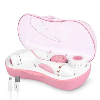 Facial Cleansing Brush With 3 Bi-directional Spin Brush Heads Waterproof Face Spa System Deep Scrubbing Skin Care Face Massager
