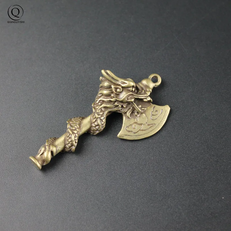 Exquisite Copper Dragon Axe Small Pendants Keychains Vintage Handmade Solid Brass Men Key Chains Jewelry Car Key Hanging Boy Toy
Exquisite Copper Dragon Axe Small Pendants Keychains Vintage Handmade Solid Brass Men Key Chains Jewelry Car Key Hanging Boy Toy