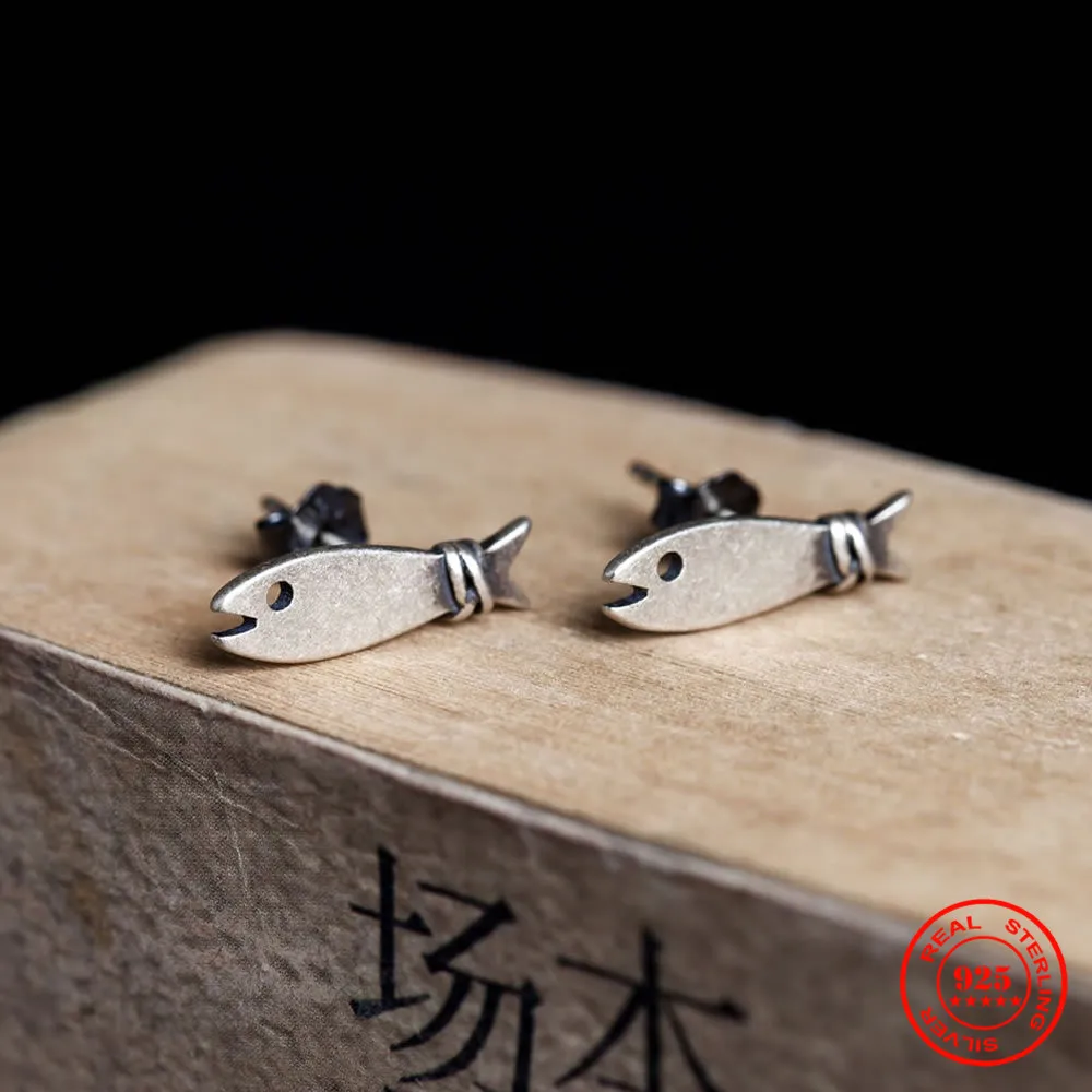 MKENDN Teeny Tiny Fish Earrings Minimalist Stud Earrings Simple Symbol Handcrafted Solid Sterling Silver Studs
MKENDN Teeny Tiny Fish Earrings Minimalist Stud Earrings Simple Symbol Handcrafted Solid Sterling Silver Studs