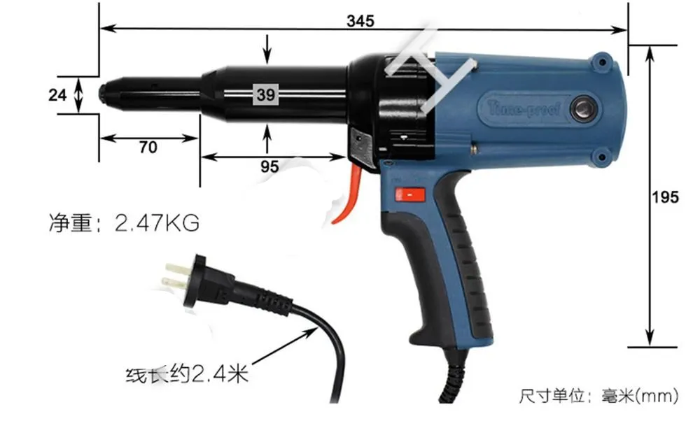 TAC_500 Electric Blind Rivets Gun Riveting Tool Electrical Power Tool 400W 220V For 3.2-5.0mm High Quality High quality
TAC_500 Electric Blind Rivets Gun Riveting Tool Electrical Power Tool 400W 220V For 3.2-5.0mm High Quality High quality