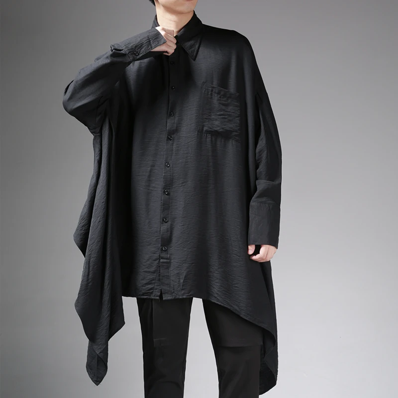 Men's Long-Sleeve Shirt Spring New Lapel Solid Color Side Hanging Irregular Asymmetric Fashion Loose Design Long-Sleeve Shirt
Men's Long-Sleeve Shirt Spring New Lapel Solid Color Side Hanging Irregular Asymmetric Fashion Loose Design Long-Sleeve Shirt