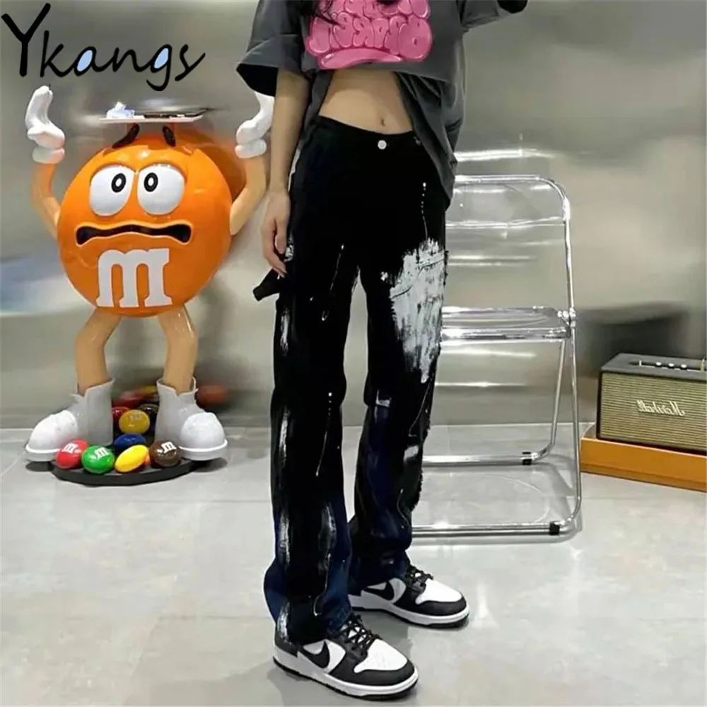 Gothic Oversized Splash Ink High Waist Cargo Jeans Black Punk Hippie Men Denim Pants Trendy Hip Hop Streetwear Patchwork Trouser
Gothic Oversized Splash Ink High Waist Cargo Jeans Black Punk Hippie Men Denim Pants Trendy Hip Hop Streetwear Patchwork Trouser