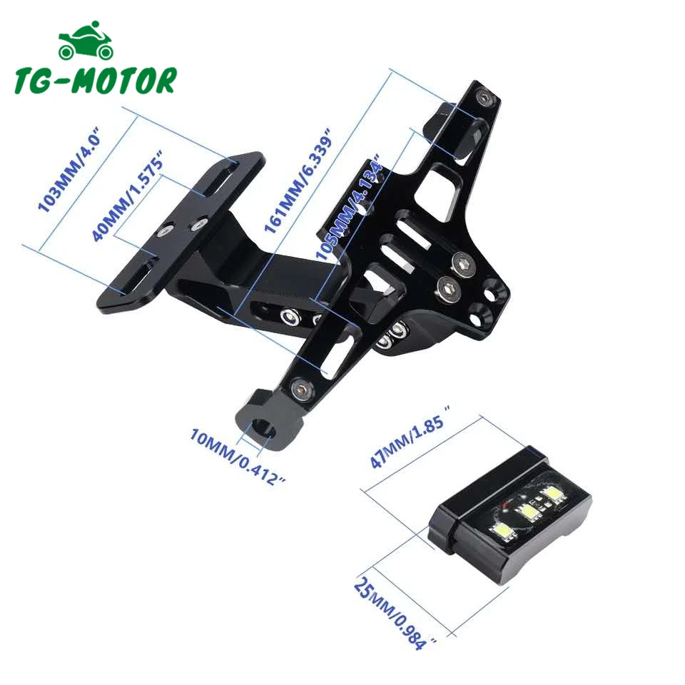 TG-Motor CNC Aluminum Angle Motorcycle Rear License Plate Frame Mount Holder LED Plate Light Universal For Honda Yamaha Suzuki
TG-Motor CNC Aluminum Angle Motorcycle Rear License Plate Frame Mount Holder LED Plate Light Universal For Honda Yamaha Suzuki