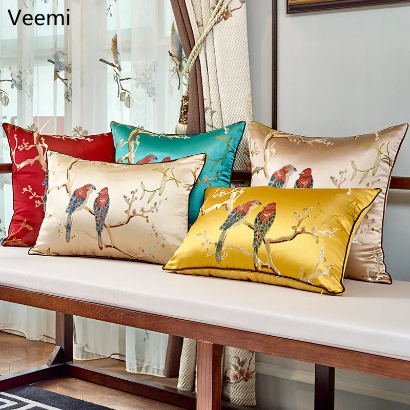 New Chinese Style Embroidery Birds Cushion Cover Silk Red Pillowcase Decoration for Living Room Sofa Waist Pillowcase
New Chinese Style Embroidery Birds Cushion Cover Silk Red Pillowcase Decoration for Living Room Sofa Waist Pillowcase