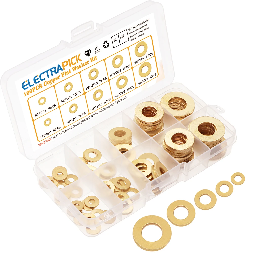 100/70pcs M5 M6 M8 M10 M12 Solid Brass Copper Flat Washer Plain Gasket Pad Crush Sealing Washer Flat Seal Gasket Ring
100/70pcs M5 M6 M8 M10 M12 Solid Brass Copper Flat Washer Plain Gasket Pad Crush Sealing Washer Flat Seal Gasket Ring