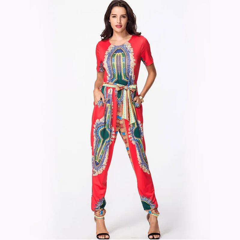 Dashiki Print Traditional African Style Women's Jumpsuit Fashion Belted Belted Jumpsuit Tight Dress Ankara Style Africain Bazin
Dashiki Print Traditional African Style Women's Jumpsuit Fashion Belted Belted Jumpsuit Tight Dress Ankara Style Africain Bazin