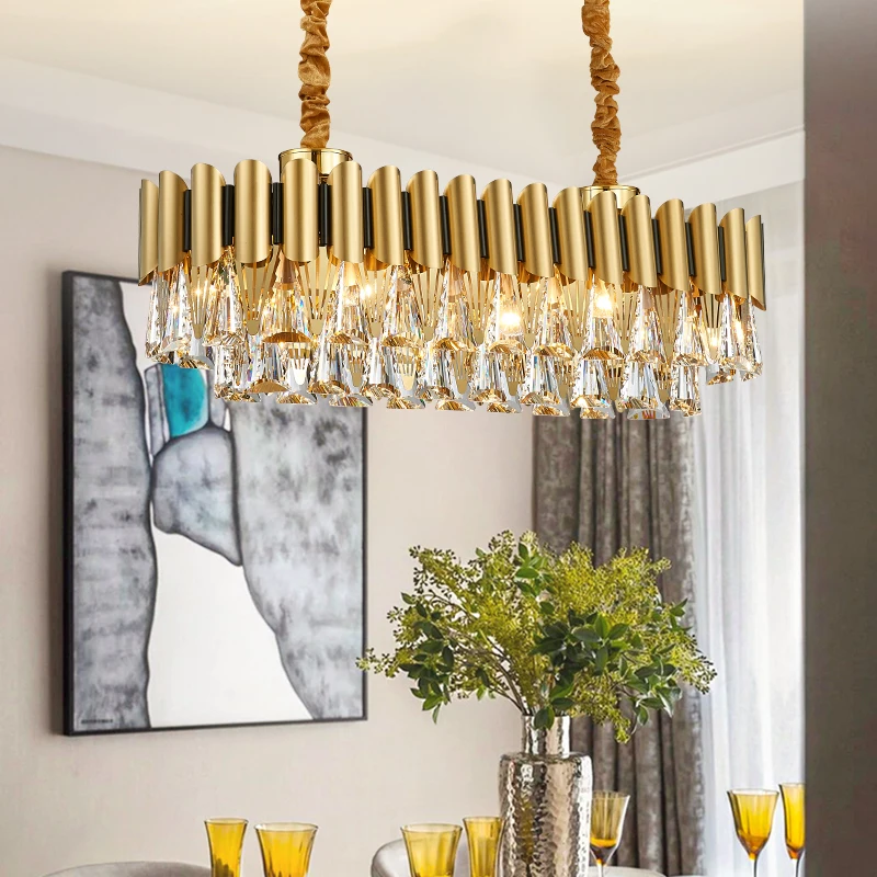 Postmodern Oval Stainless Steel Crystal Chandelier Hanging Lamp Lighting Lustre Chandelier Lighting Fixture For Dinning Room
Postmodern Oval Stainless Steel Crystal Chandelier Hanging Lamp Lighting Lustre Chandelier Lighting Fixture For Dinning Room
