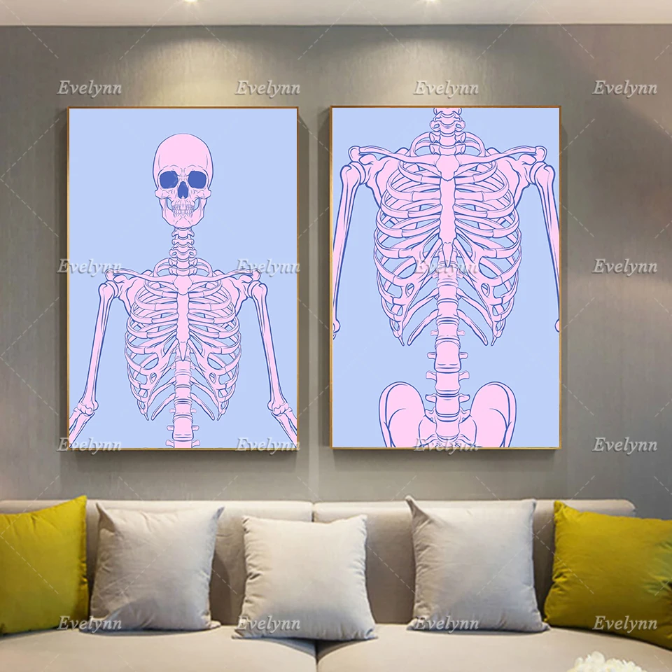 Pink & Blue Skeleton Posters Skeleton Ribcage Modern Living Room Decor Canvas Wall Art Prints
Pink & Blue Skeleton Posters Skeleton Ribcage Modern Living Room Decor Canvas Wall Art Prints