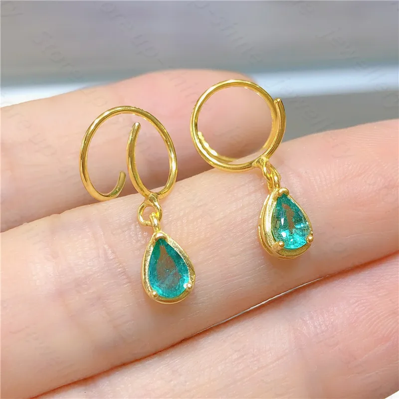 New natural emerald earrings, 925 silver women's jewelry, stylish and individual design
New natural emerald earrings, 925 silver women's jewelry, stylish and individual design