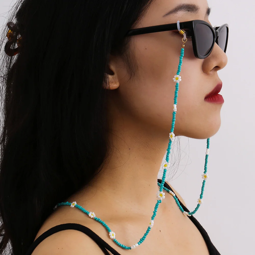 2021 New Korean Flowers Daisy Necklace Beads Chain Glasses Mask Holder Woven Cord Lanyard for Women Girls Fashion
2021 New Korean Flowers Daisy Necklace Beads Chain Glasses Mask Holder Woven Cord Lanyard for Women Girls Fashion