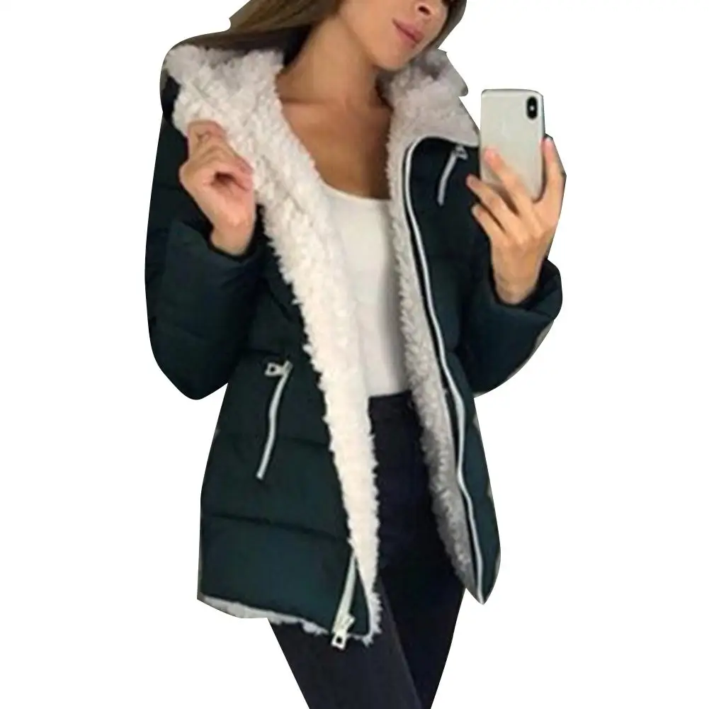 Winter Women's Jacket Coat Solid Color Zipper Lapel Loose Warm Coat Casual Ladies Hooded Coat Jacket Tops
Winter Women's Jacket Coat Solid Color Zipper Lapel Loose Warm Coat Casual Ladies Hooded Coat Jacket Tops