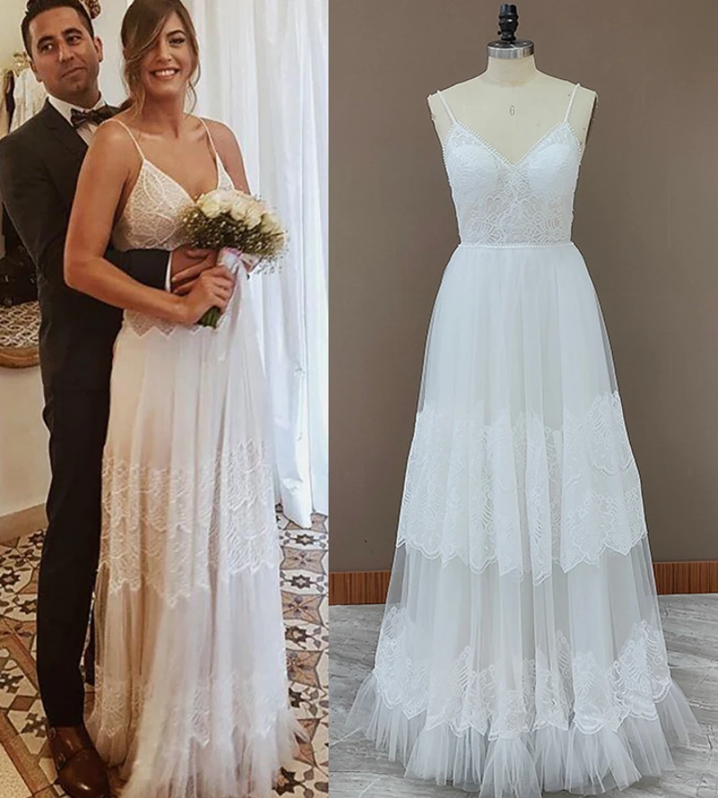 10148# V-Neck Wedding Dresses Lace Sleeveless Spaghetti Straps A-Line Backless Bridal Dress Arabic Wedding Gowns vestido novia
10148# V-Neck Wedding Dresses Lace Sleeveless Spaghetti Straps A-Line Backless Bridal Dress Arabic Wedding Gowns vestido novia
