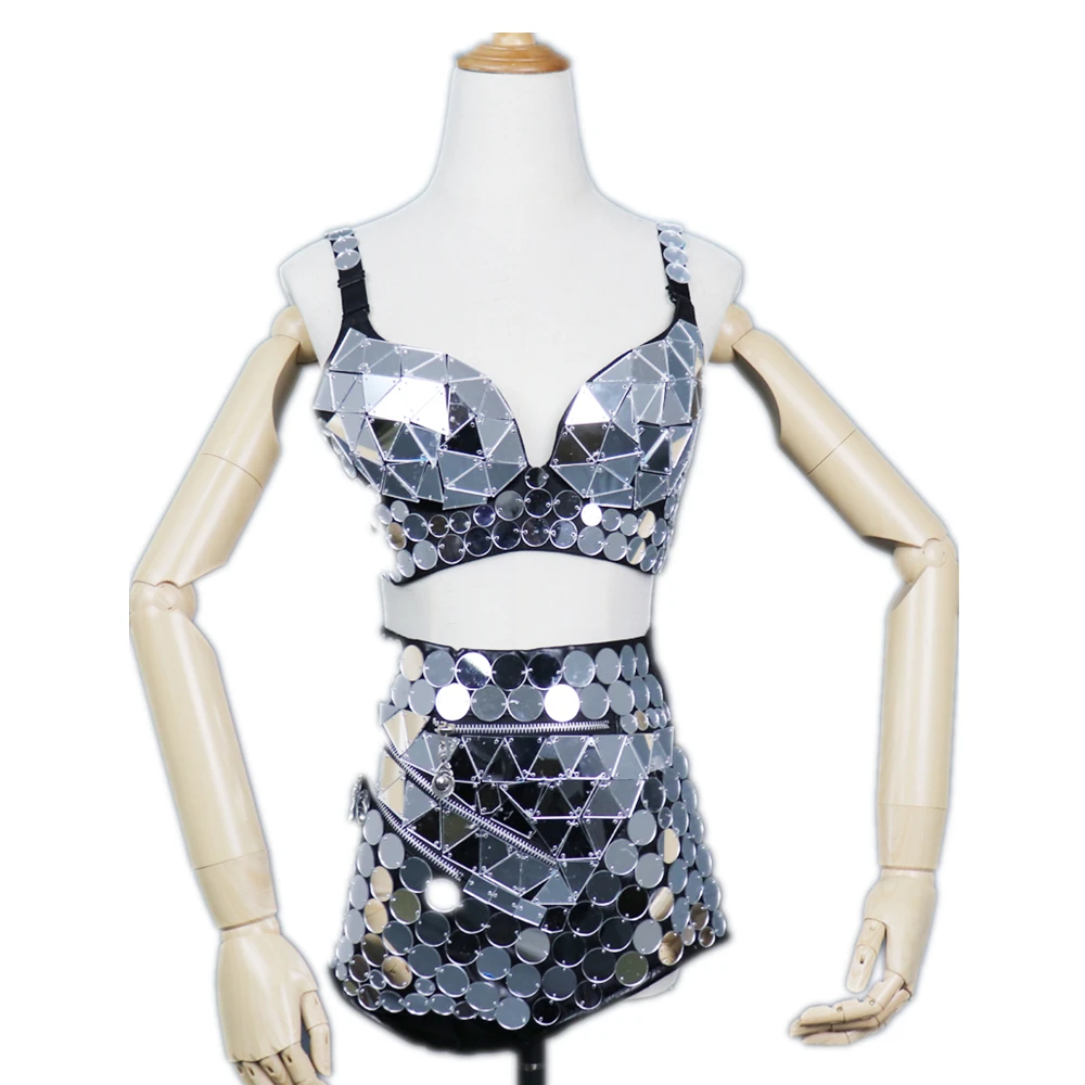 New Gold Costume Women Nighclub Mirror Costume GoGo Dance Wear Discoteca Adult Sexy Bikini Bar DS Leading Dance Costume
New Gold Costume Women Nighclub Mirror Costume GoGo Dance Wear Discoteca Adult Sexy Bikini Bar DS Leading Dance Costume
