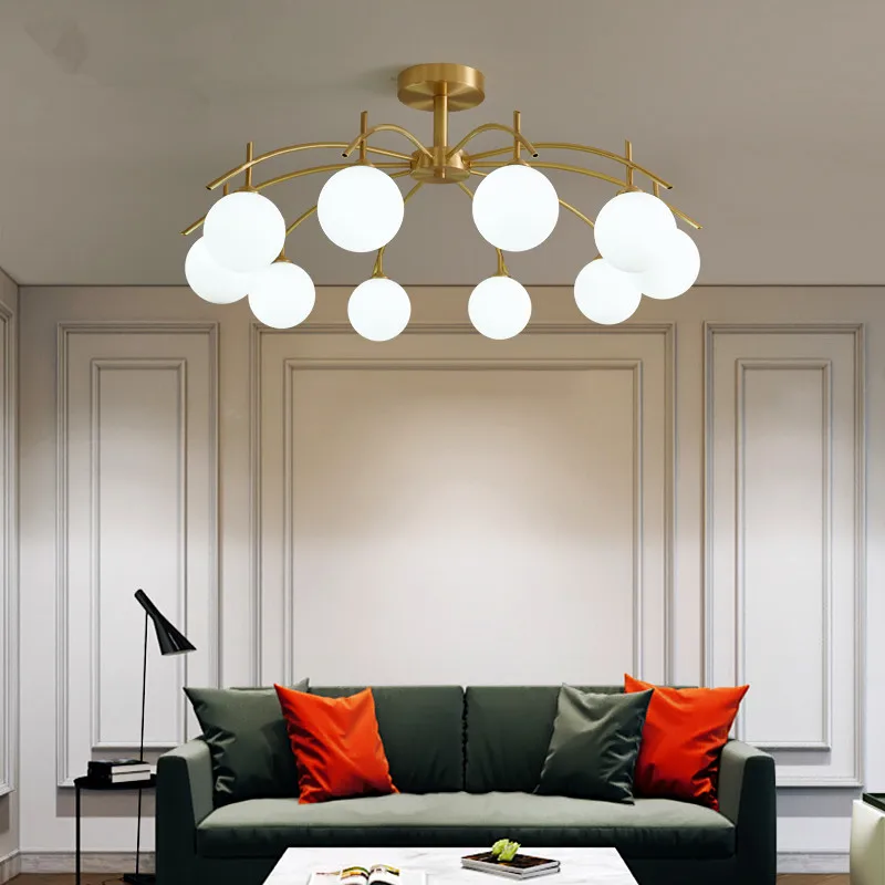 Modern Golden Copper Led Chandelier for Living Room Bedroom Nordic Luxury Glass Ball Ceiling Hanging Lamp Indoor Decor Lighting
Modern Golden Copper Led Chandelier for Living Room Bedroom Nordic Luxury Glass Ball Ceiling Hanging Lamp Indoor Decor Lighting