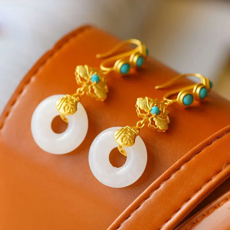 silver inlaid natural Hetian jade long earrings Chinese style retro unique sand gold craft charm women's jewelry
silver inlaid natural Hetian jade long earrings Chinese style retro unique sand gold craft charm women's jewelry