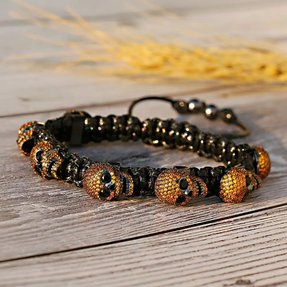 Punk Style Men's And Women's Bracelets Hand-Woven Bracelet Luxury Skull Copper Inlaid Zircon Bracelet 2023 Europe And America
Punk Style Men's And Women's Bracelets Hand-Woven Bracelet Luxury Skull Copper Inlaid Zircon Bracelet 2023 Europe And America