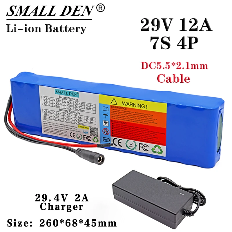 24V12A-7S4P 18650 lithium battery pack +29.4V2A charger for electric with built-in BMS High quality battery
24V12A-7S4P 18650 lithium battery pack +29.4V2A charger for electric with built-in BMS High quality battery