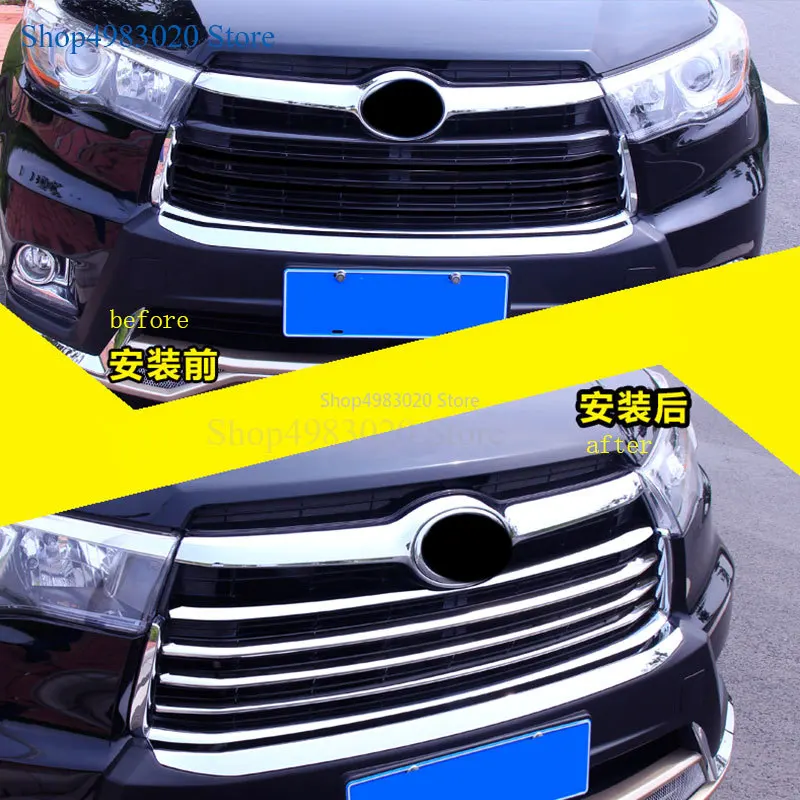 New ABS Chrome Bumper Grille Air Vent Chrome Trim For Toyota Highlander 2014 2015 2016 2017 car slyling accessories 4PCS
New ABS Chrome Bumper Grille Air Vent Chrome Trim For Toyota Highlander 2014 2015 2016 2017 car slyling accessories 4PCS