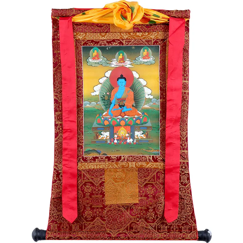Tibetan Handmade Double-Layer Mounted Gold-Plated Bronzing Thangka Pharmacist Buddha Statue Painting
Tibetan Handmade Double-Layer Mounted Gold-Plated Bronzing Thangka Pharmacist Buddha Statue Painting