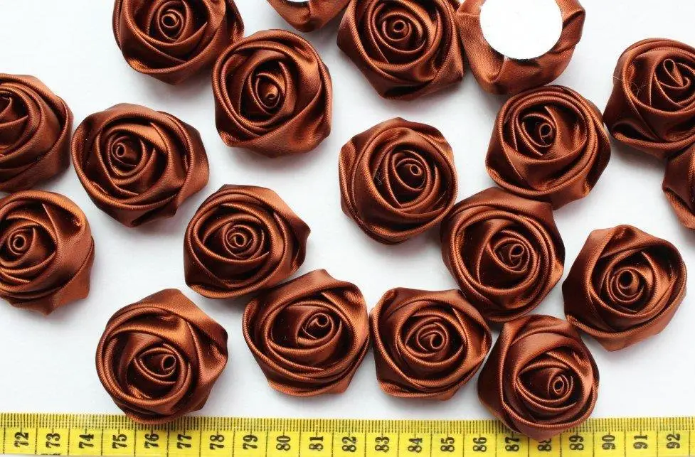 100pcs handmade rolled rosettes Satin fabric Rose Flower 4cm brown or you pick colors
100pcs handmade rolled rosettes Satin fabric Rose Flower 4cm brown or you pick colors