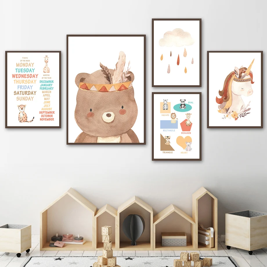 Education Alphabet Numbers Bear Elephant Nursery Wall Art Print Canvas Painting Animal Poster Wall Pictures Baby Kids Room Decor
Education Alphabet Numbers Bear Elephant Nursery Wall Art Print Canvas Painting Animal Poster Wall Pictures Baby Kids Room Decor