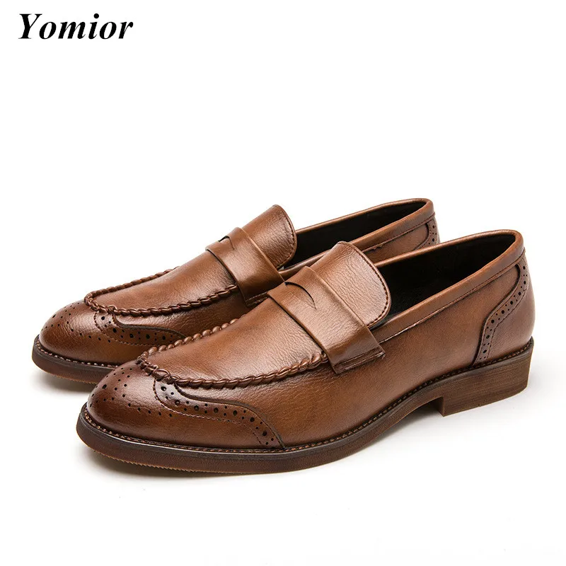 Yomior Italian Style Vintage Men Casual Shoes Real Leather High Quality Formal Dress Shoes Big Size Wedding Brogue Shoes Loafers
Yomior Italian Style Vintage Men Casual Shoes Real Leather High Quality Formal Dress Shoes Big Size Wedding Brogue Shoes Loafers
