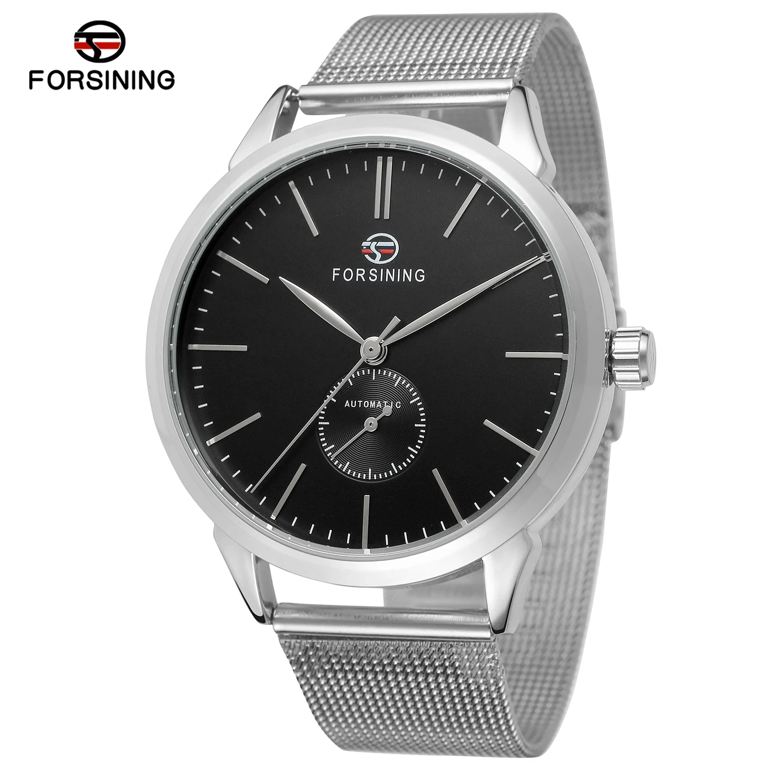 FORSINING Fashion business men's watch silver stainless steel strap watch automatic mechanical wrist watches
FORSINING Fashion business men's watch silver stainless steel strap watch automatic mechanical wrist watches