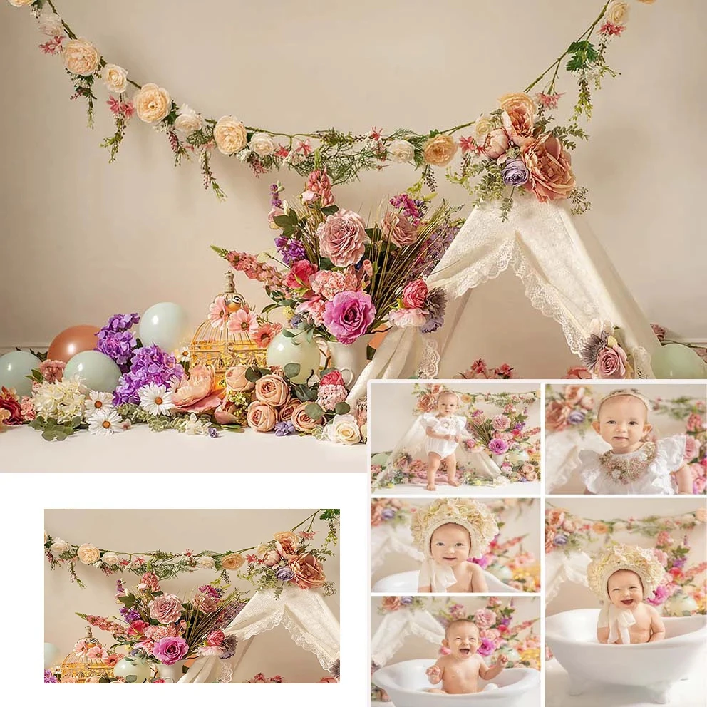 Spring Flowers Easter Backdrop Tent Balloon Child Portrait Baby Shower Birthday Party Photography Background
Spring Flowers Easter Backdrop Tent Balloon Child Portrait Baby Shower Birthday Party Photography Background