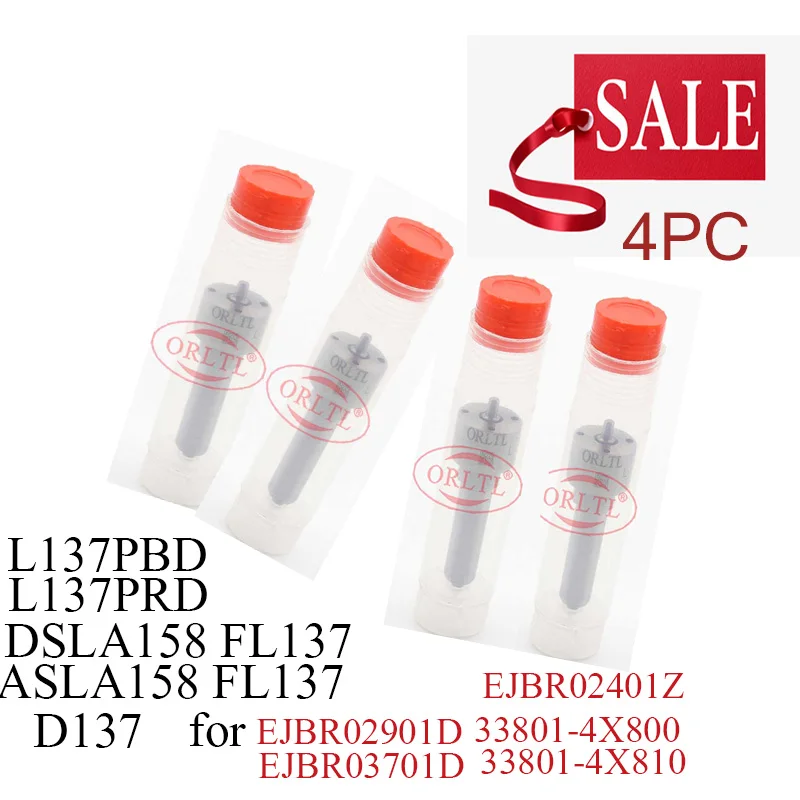 4 pieces ORLTL L137PBD Diesel Engine Injector Nozzle L137PRD For EJBR02901D EJBR02401Z 33801-4X800 33800-4X800 33801-4X810
4 pieces ORLTL L137PBD Diesel Engine Injector Nozzle L137PRD For EJBR02901D EJBR02401Z 33801-4X800 33800-4X800 33801-4X810