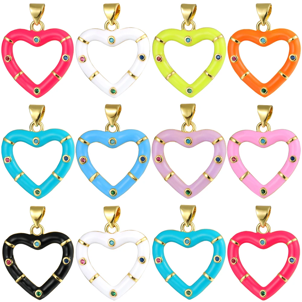 Juya 18K Real Gold Plated Handicraft Colorful Decorations Love Heart Enamel Charms For DIY Lovely Pendant Bridal Jewelry Making
Juya 18K Real Gold Plated Handicraft Colorful Decorations Love Heart Enamel Charms For DIY Lovely Pendant Bridal Jewelry Making