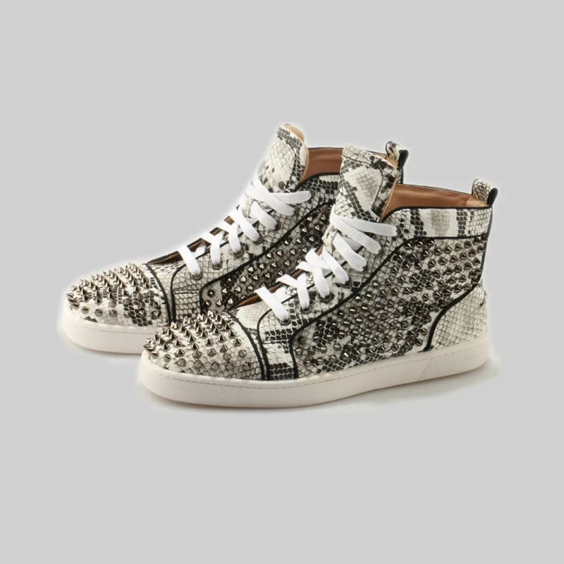 Snake Lace UP Men Casual Shoes White Fashion Sneakers Spring Autumn Breathable Suede Flats With Silver Rivets OKHOTCN Plus Size
Snake Lace UP Men Casual Shoes White Fashion Sneakers Spring Autumn Breathable Suede Flats With Silver Rivets OKHOTCN Plus Size
