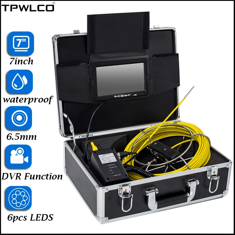 20m 6.5mm Industrial Pipeline Endoscope Camera Waterproof Pipe Drain Sewer Inspection Equipment System 8GB SD Card With DVR
20m 6.5mm Industrial Pipeline Endoscope Camera Waterproof Pipe Drain Sewer Inspection Equipment System 8GB SD Card With DVR