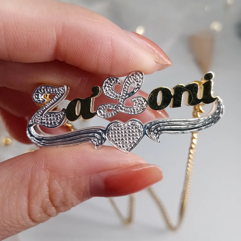 Custom Nameplate Necklace 3D Pendant Necklace Personalized Double Color name necklace stainless steel Jewelry For Women Gifts
Custom Nameplate Necklace 3D Pendant Necklace Personalized Double Color name necklace stainless steel Jewelry For Women Gifts
