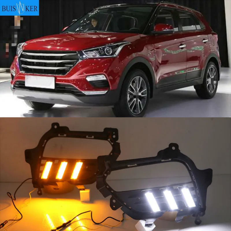 1Pair For Hyundai Creta IX25 2017 2018 2019 2020 DRL LED Daytime Running Light Fog Lamp With Yellow Turn Signal Lamp
1Pair For Hyundai Creta IX25 2017 2018 2019 2020 DRL LED Daytime Running Light Fog Lamp With Yellow Turn Signal Lamp