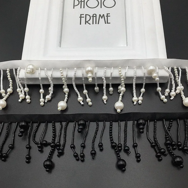 180cm Black White Pearl Fringe Beaded Lace Trim Garment Dress Tassel Lace Decoration Shoes Ornaments Hanging Bead Curtain Sewing
180cm Black White Pearl Fringe Beaded Lace Trim Garment Dress Tassel Lace Decoration Shoes Ornaments Hanging Bead Curtain Sewing