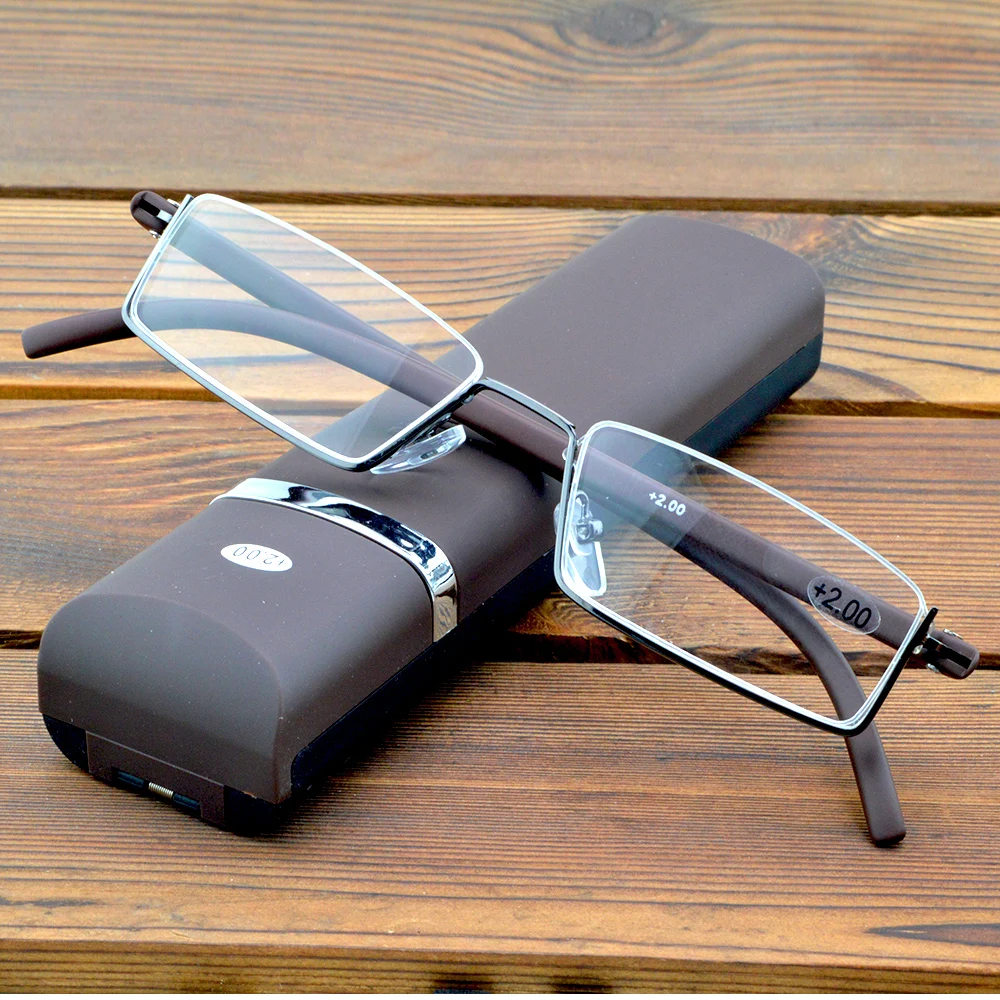 Up Half-rim Alloy Brown Frame Portable Spectacles Multi-coated Lenses Fashion Reading Glasses +0.75 To +4 with CASE
Up Half-rim Alloy Brown Frame Portable Spectacles Multi-coated Lenses Fashion Reading Glasses +0.75 To +4 with CASE