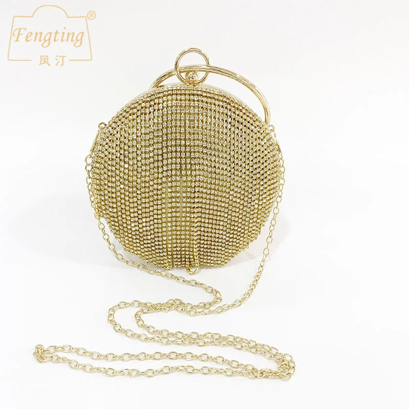 Golden Circular Diamond Tassel Women Party Dinner Clutches Evening Wedding Bag Bridal Shoulder Handbag Round Clutch bags B423
Golden Circular Diamond Tassel Women Party Dinner Clutches Evening Wedding Bag Bridal Shoulder Handbag Round Clutch bags B423