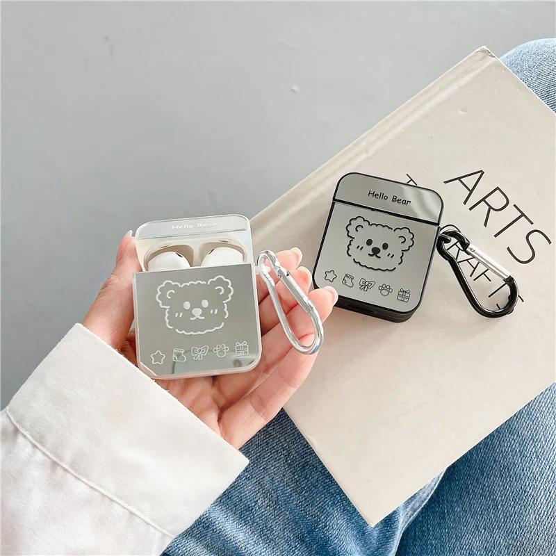 Cute Cartoon Bear Earphone Case for Airpods Pro Mirror Bluetooth Headphone Headset Protective Cover with Hook for Airpods 1/2
Cute Cartoon Bear Earphone Case for Airpods Pro Mirror Bluetooth Headphone Headset Protective Cover with Hook for Airpods 1/2