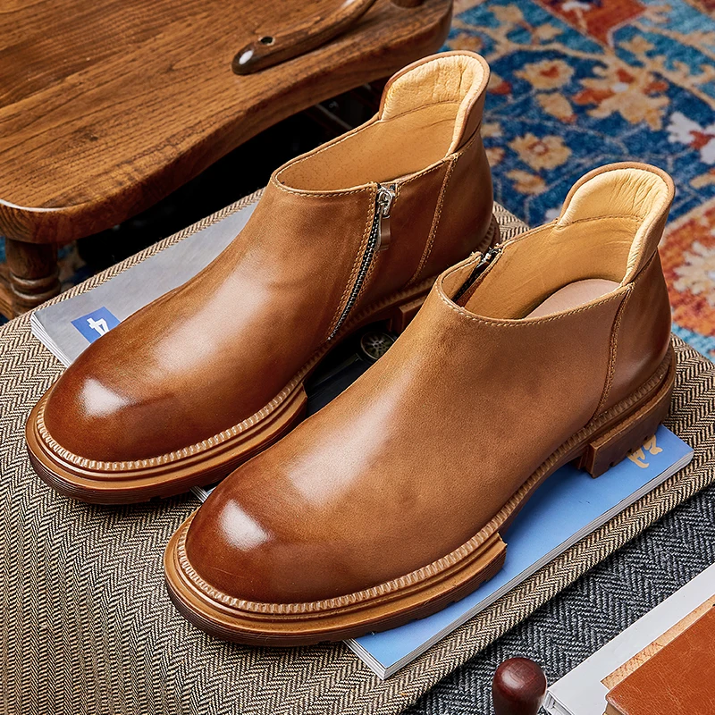 Big Size 10 11 Men's Leather Slip On Short Boots Comfort Round Toe Man Autumn Winter Casual Work Shoes
Big Size 10 11 Men's Leather Slip On Short Boots Comfort Round Toe Man Autumn Winter Casual Work Shoes