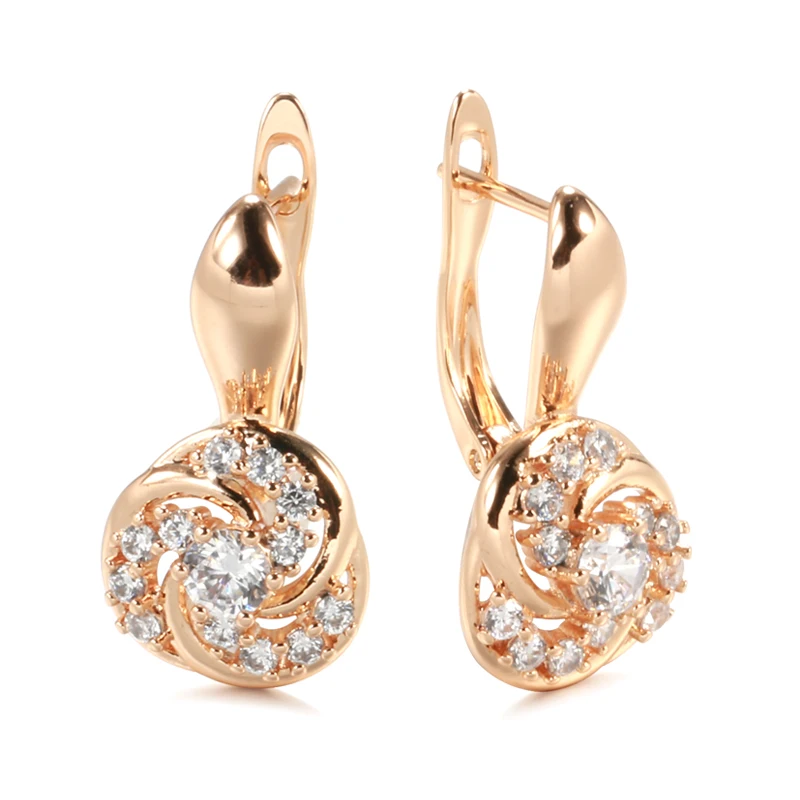 New Trend 585 Rose Gold CZ Flowers Earrings for Women Girls Natural Cubic Zircon Unusual earrings Jewelry
New Trend 585 Rose Gold CZ Flowers Earrings for Women Girls Natural Cubic Zircon Unusual earrings Jewelry