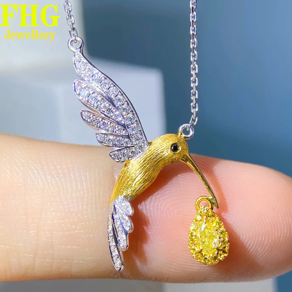 18K Au750 White Gold Necklace 0.39Carat Nature Yellow diamond Hummingbird Necklace Wedding Party Engagement Anniversary
18K Au750 White Gold Necklace 0.39Carat Nature Yellow diamond Hummingbird Necklace Wedding Party Engagement Anniversary