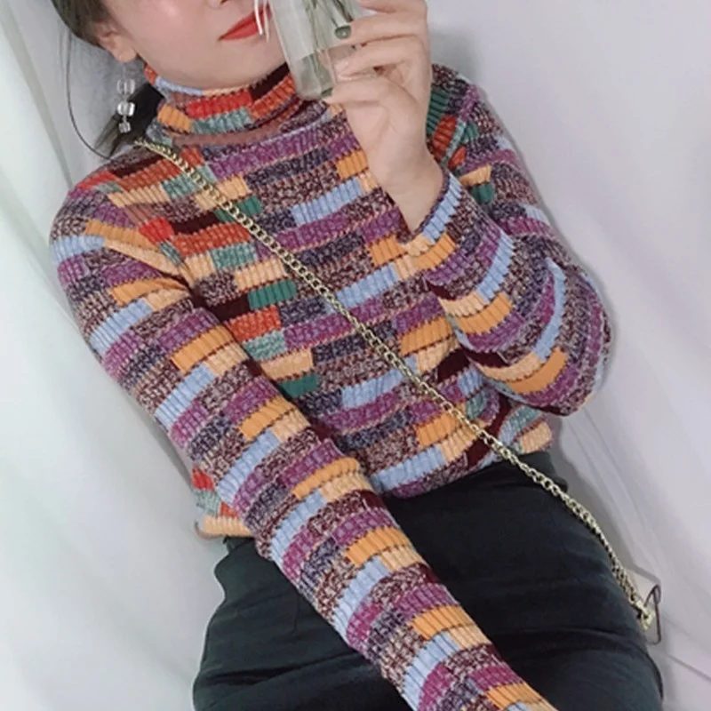 Brand New Colorful Plaid Womens Winter Turtleneck Sweaters Fashion Long Sleeve Stretchy Warm Slim Fit Female Knitted Pullover
Brand New Colorful Plaid Womens Winter Turtleneck Sweaters Fashion Long Sleeve Stretchy Warm Slim Fit Female Knitted Pullover