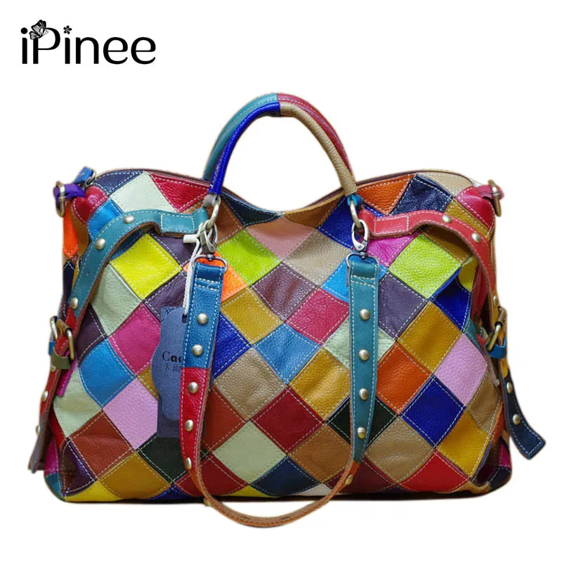 iPinee New Women Bags Casual Colorful Blocks Patchwork Women Tote Bags Genuine Leather Ladies Handbags
iPinee New Women Bags Casual Colorful Blocks Patchwork Women Tote Bags Genuine Leather Ladies Handbags