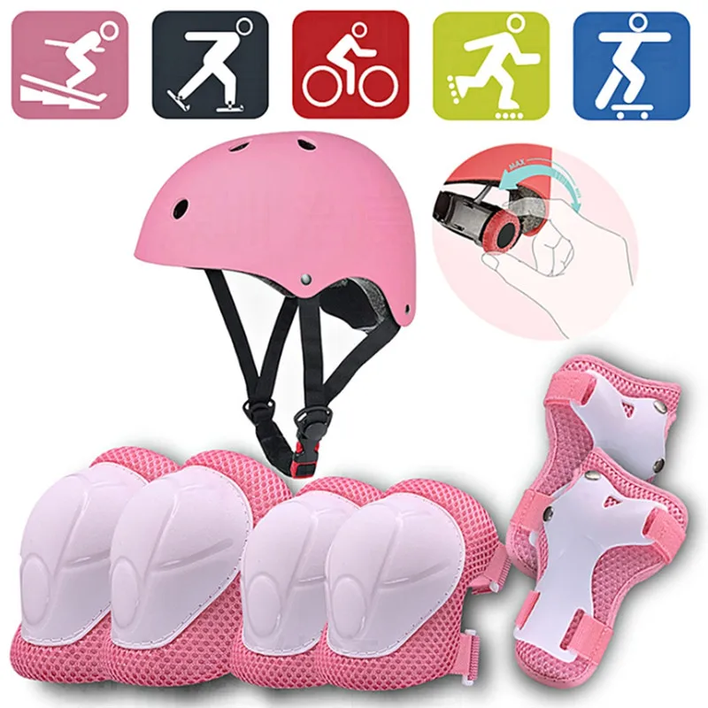 Kids Safety Helmet Knee Elbow Pad Sets For Cycling Skate Bike Roller Protector 7PCS Children Girls Boys Outdoor Sports Safety
Kids Safety Helmet Knee Elbow Pad Sets For Cycling Skate Bike Roller Protector 7PCS Children Girls Boys Outdoor Sports Safety
