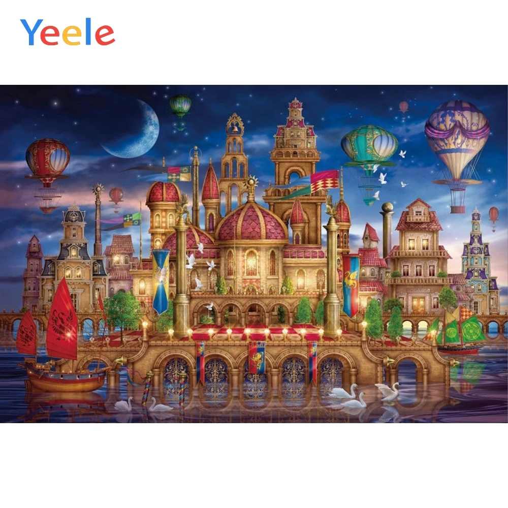 Dreamy Magical Castle Hot Air Balloon Backdrop Vinyl Photography Backdrops Photographic Background For Photo Studio Photophone
Dreamy Magical Castle Hot Air Balloon Backdrop Vinyl Photography Backdrops Photographic Background For Photo Studio Photophone