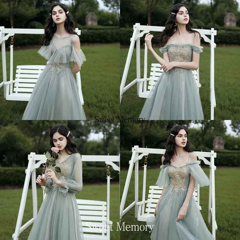U336 Custom Made Green Long Bridesmaid Dresses Princess Robe Appliques Lace Up Wedding Party Dress Women Vestidos Sweet Memory
U336 Custom Made Green Long Bridesmaid Dresses Princess Robe Appliques Lace Up Wedding Party Dress Women Vestidos Sweet Memory