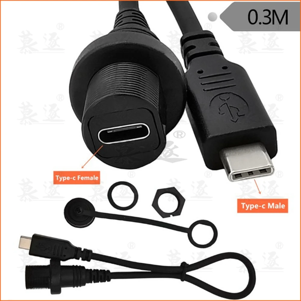30cm USB-C IP67 Waterproof Cable type-c 3.1 IP 67 Male to Female Panel Mount Water Proof Connector Extension cord
30cm USB-C IP67 Waterproof Cable type-c 3.1 IP 67 Male to Female Panel Mount Water Proof Connector Extension cord