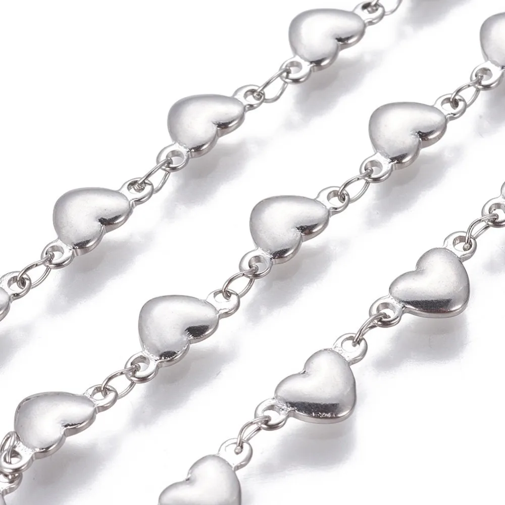 10m 304 Stainless Steel Unwelded Heart Link Chains jewelry Accessories for DIY Gifts Bracelet Necklace Making Decor
10m 304 Stainless Steel Unwelded Heart Link Chains jewelry Accessories for DIY Gifts Bracelet Necklace Making Decor