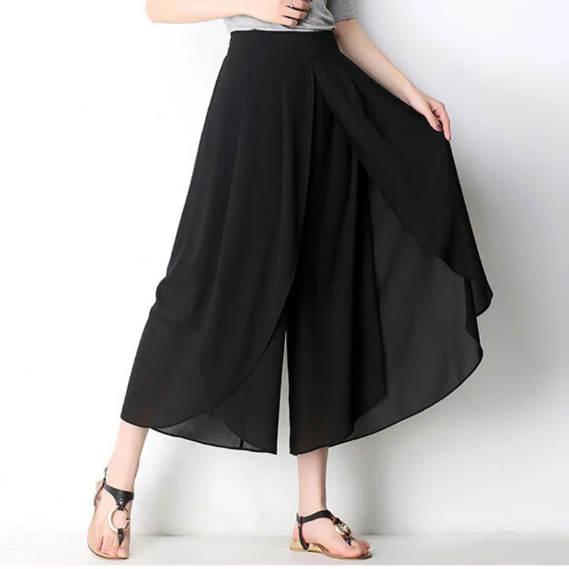 Korean Style Ladies New Baggy Trousers High Waist Chiffon Wide Leg Pants Skirt Women Summer Thin Casual Pantalones Mujer Ropa
Korean Style Ladies New Baggy Trousers High Waist Chiffon Wide Leg Pants Skirt Women Summer Thin Casual Pantalones Mujer Ropa