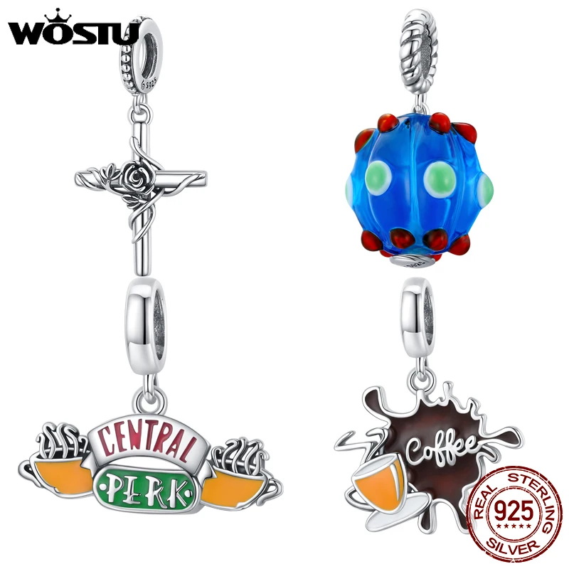 WOSTU New 925 Sterling Silver Pendant Rose Cross Vintage Coffee Blue Glass Bead Fit Original Charms Bracelet DIY Jewelry
WOSTU New 925 Sterling Silver Pendant Rose Cross Vintage Coffee Blue Glass Bead Fit Original Charms Bracelet DIY Jewelry